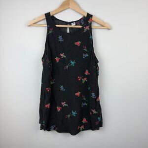 Old Navy Black and Floral Swing Top for Women Size M